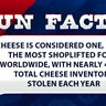 Cheese is considered one, if not, the most shoplifted food worldwide, with nearly 4% of total cheese inventory stolen each year