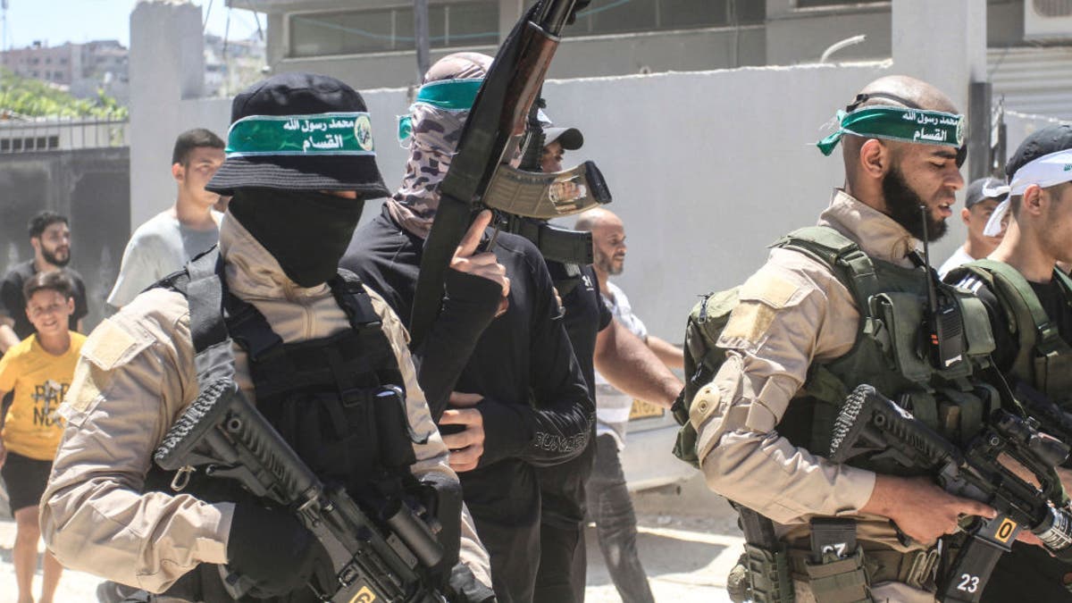 2024/07/03: Hamas terrorists seen during the funeral of four members. The Israeli Air Force carried out an air strike in the Nour Shams refugee camp near Tulkarm in the West Bank.