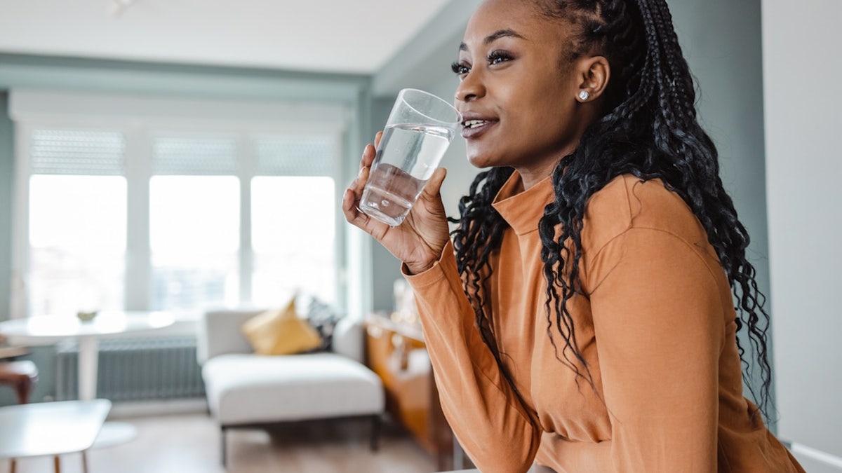 Woman drinking water