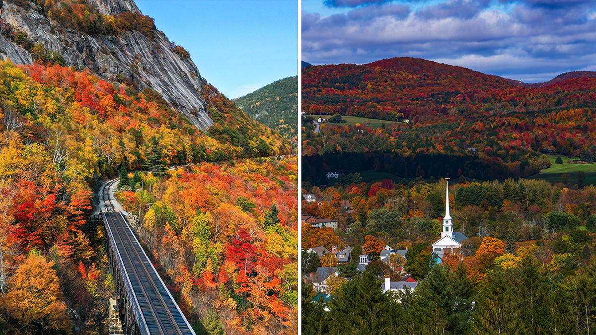 FALL LEAVES NEW ENGLAND SPLIT