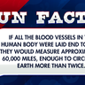 The total length of a human's blood vessels could circle the earth at least twice.