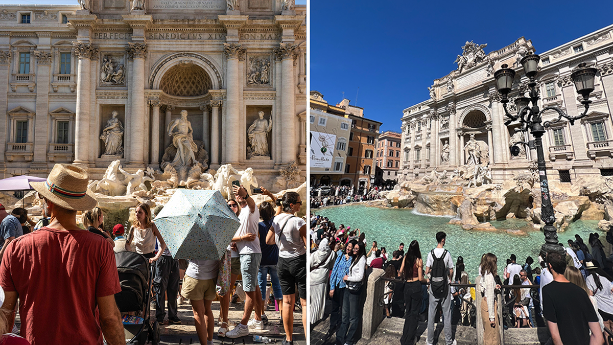 trevi fountain tourists split Rome